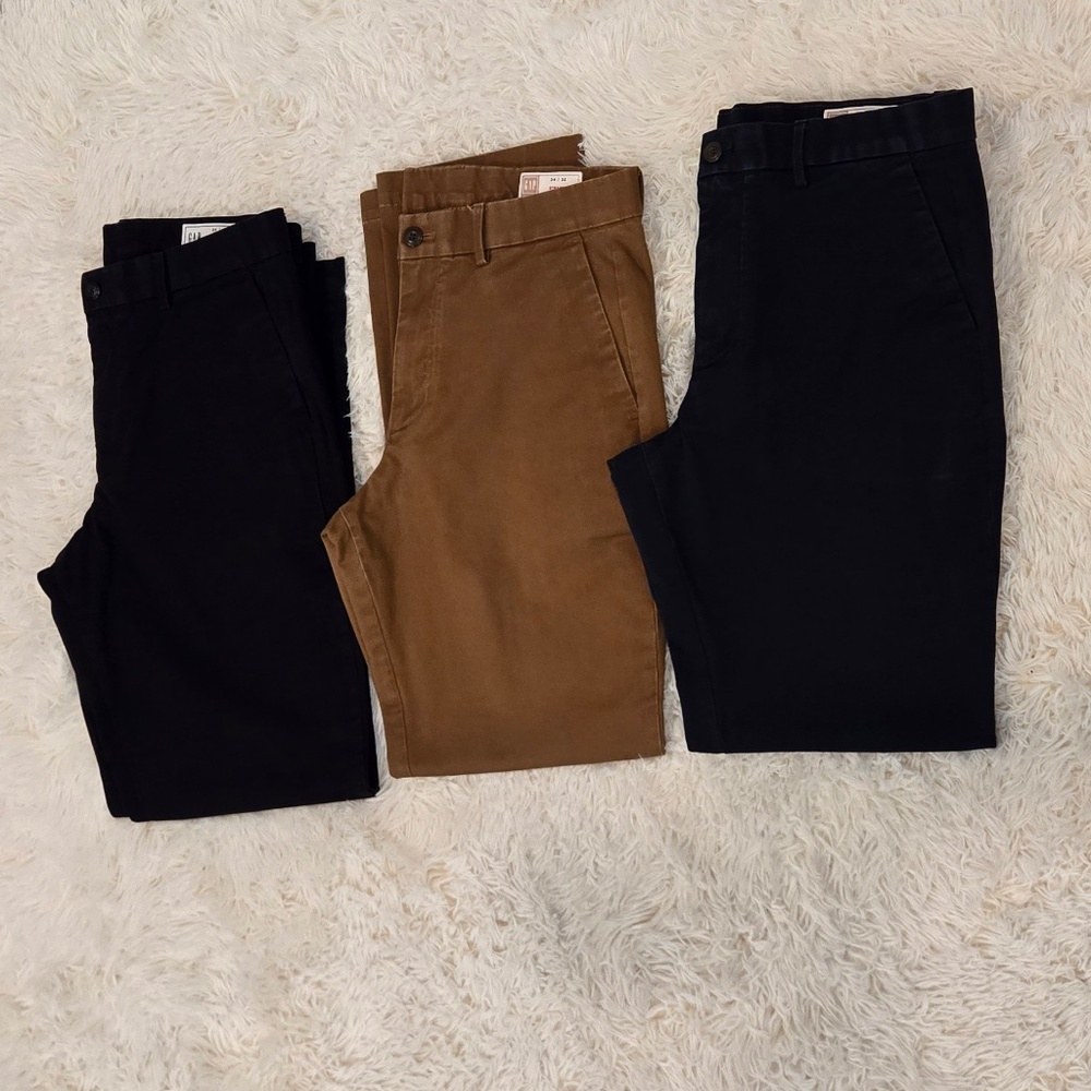 Mens GAP Straight Fit Khaki Pants BUNDLE